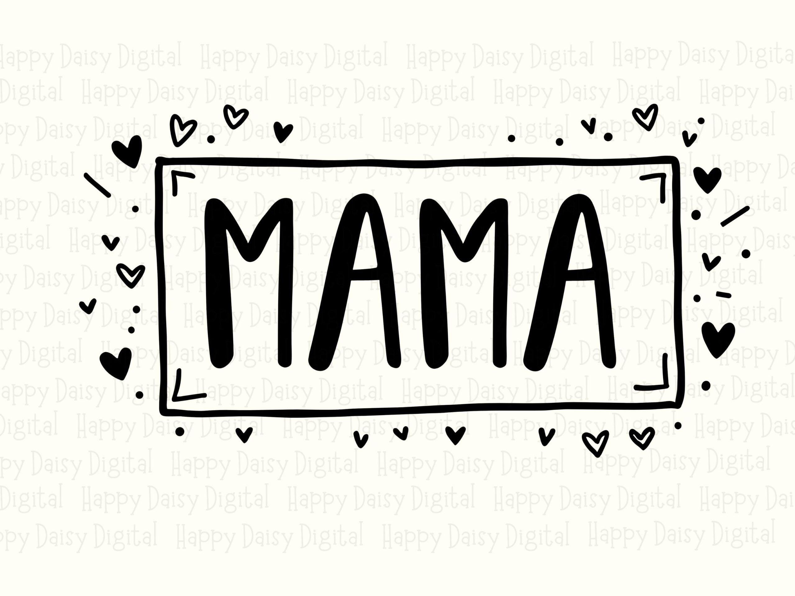 Mama SVG PNG Mama Box Design Dotted Border Accent Cricut Silhouette Canva Commercial Use POD - Image 2
