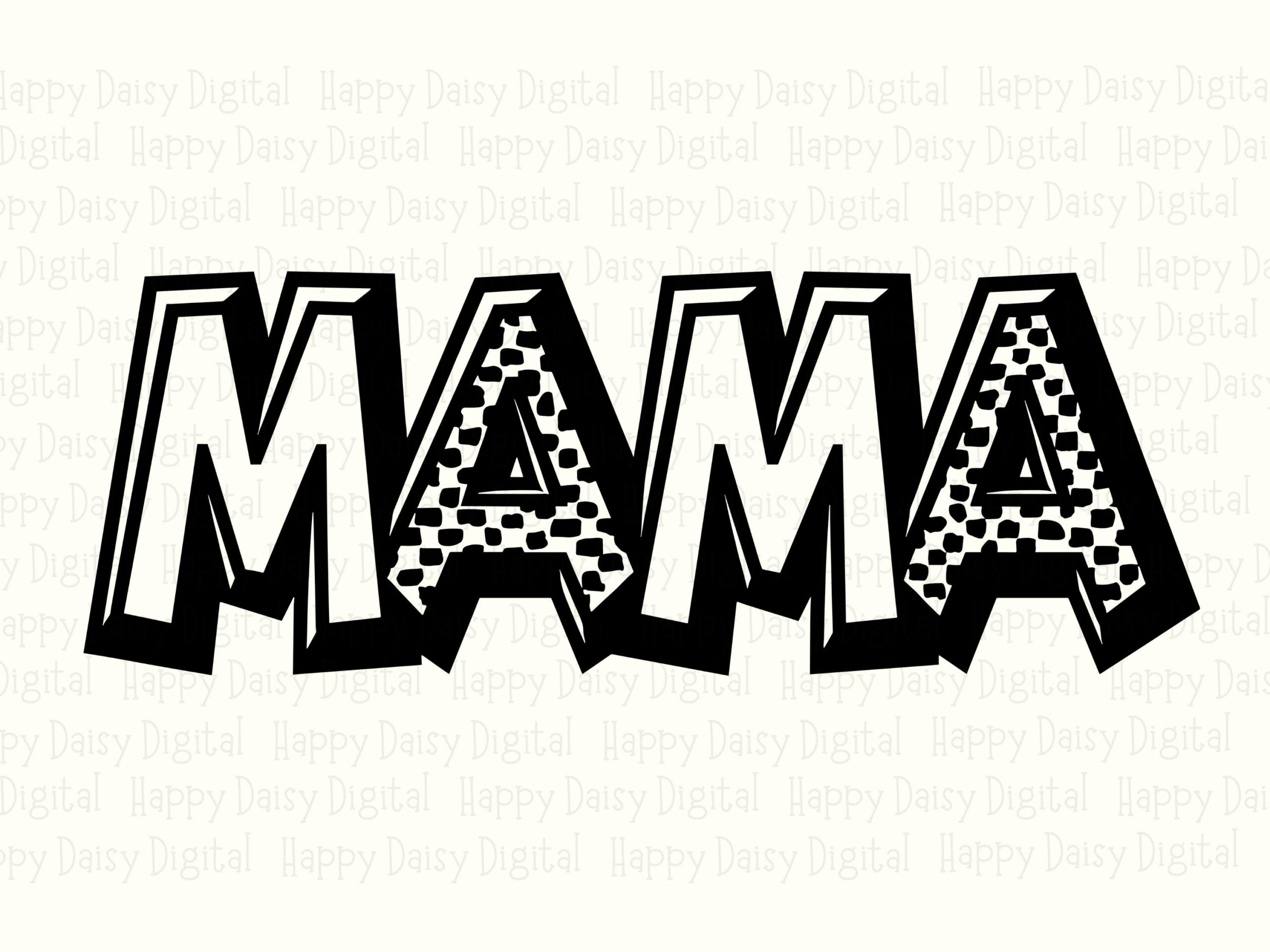 Mama SVG PNG Mama Triangle Design Patterned Text Cricut Silhouette Canva Commercial Use POD - Image 2