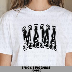 Mama SVG PNG Mama Varsity Design Arch Text Design Cricut Silhouette Canva Commercial Use POD