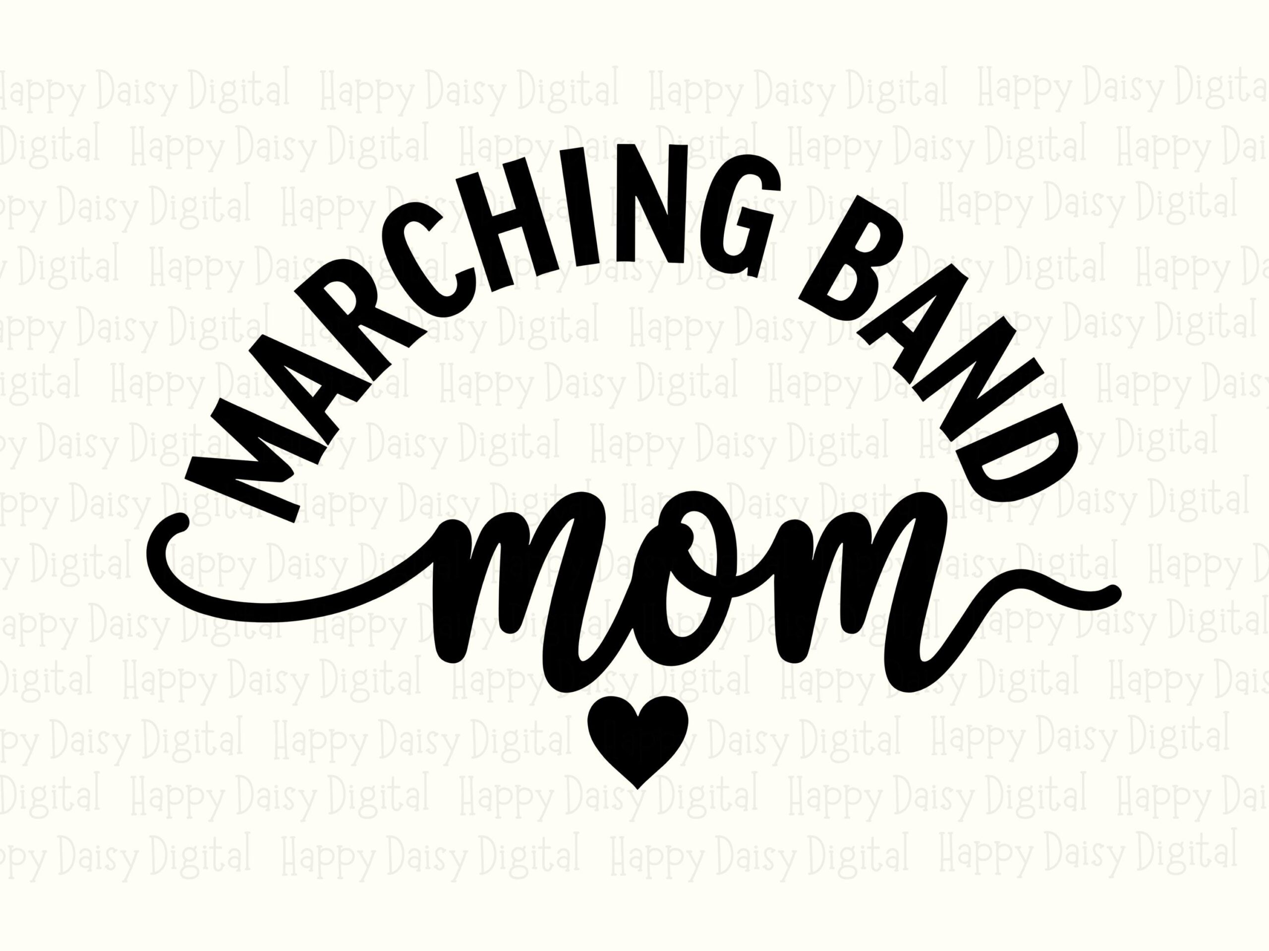 Marching Band Mom SVG PNG Marching Band Mom Heart Accent Design Cricut Silhouette Canva Commercial Use POD - Image 2