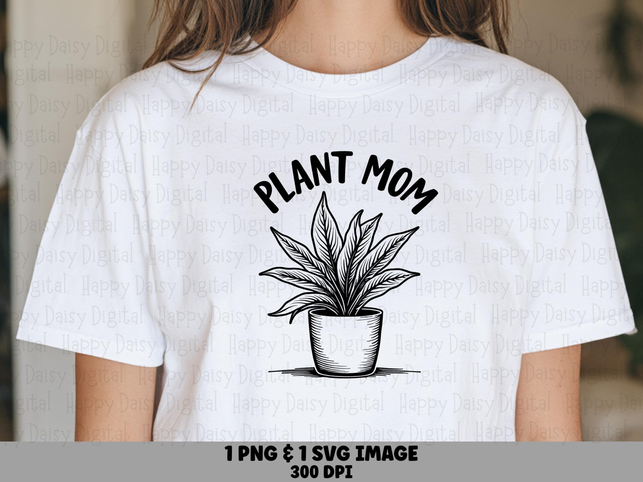 Plant Mom SVG PNG Plant Mom Design Potted Plant Illustration Cricut Silhouette Canva Commercial Use POD