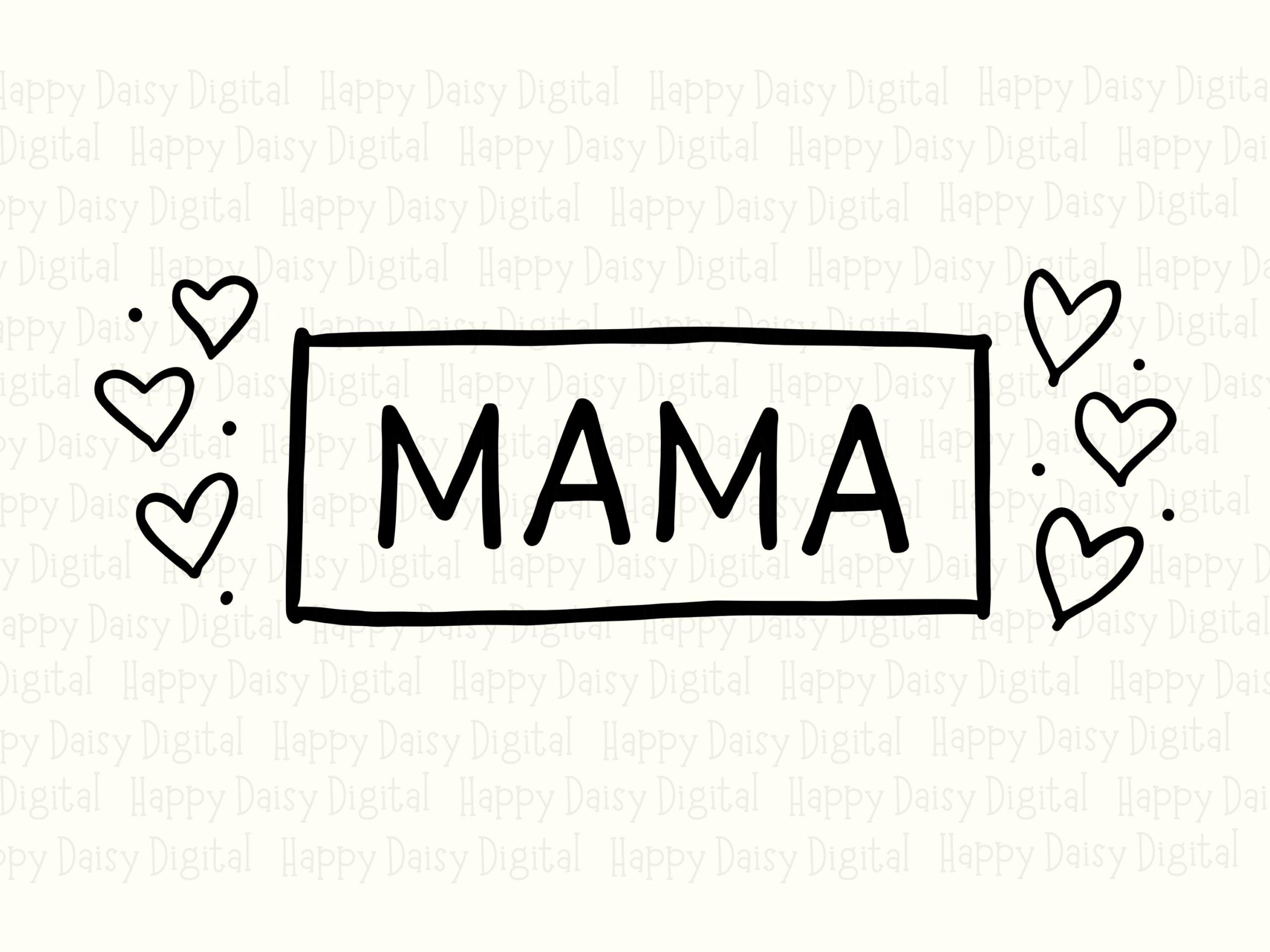 Mama SVG PNG Mama Box Hearts Design Heart Accent Design Cricut Silhouette Canva Commercial Use POD - Image 2