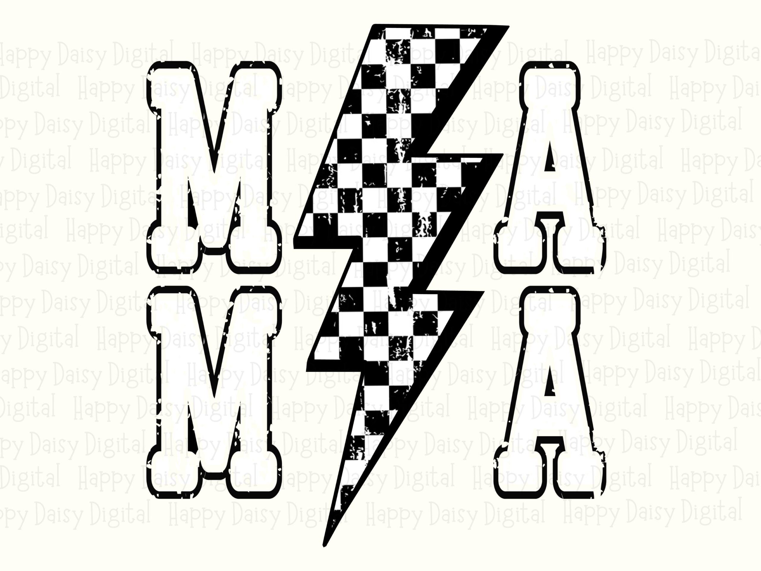 Mama SVG PNG Mama Lightning Design Lightning Bolt Accent Cricut Silhouette Canva Commercial Use POD - Image 2