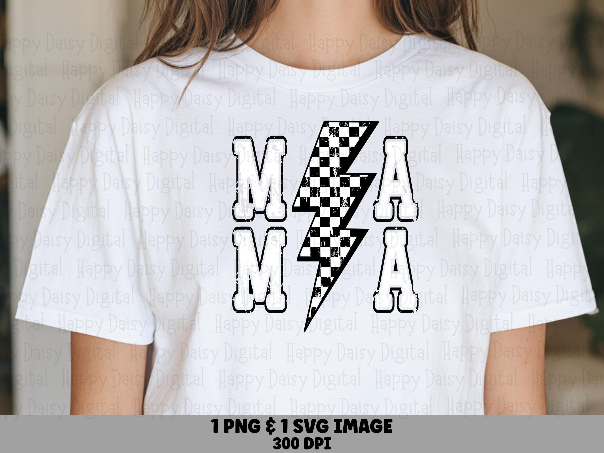 Mama SVG PNG Mama Lightning Design Lightning Bolt Accent Cricut Silhouette Canva Commercial Use POD
