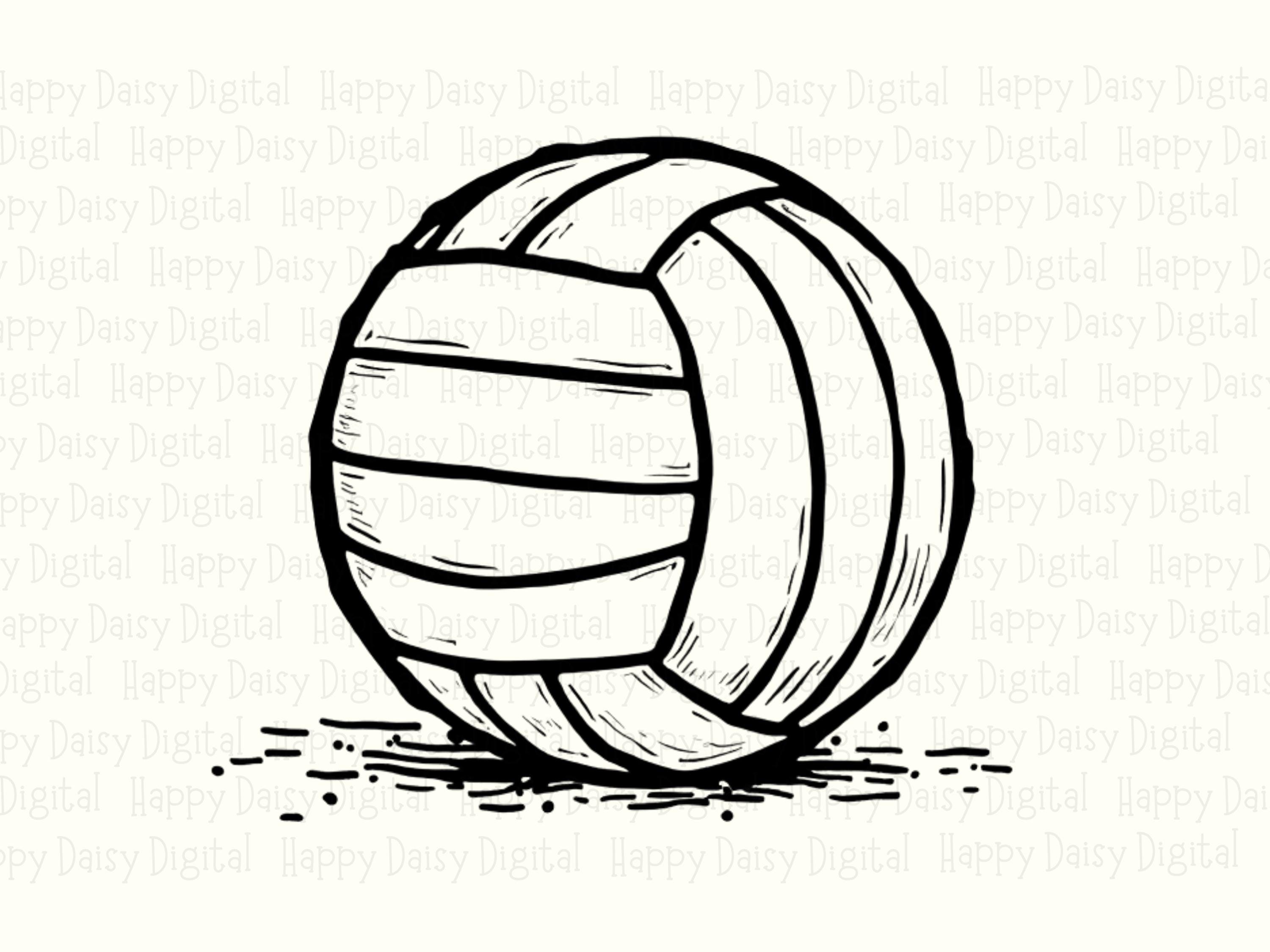 Volleyball PNG Volleyball Icon Design Simple Line Art Commercial Use POD - Image 2