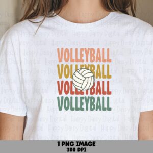 Volleyball PNG Volleyball Gradient Stack Repeated Text Pattern Commercial Use POD