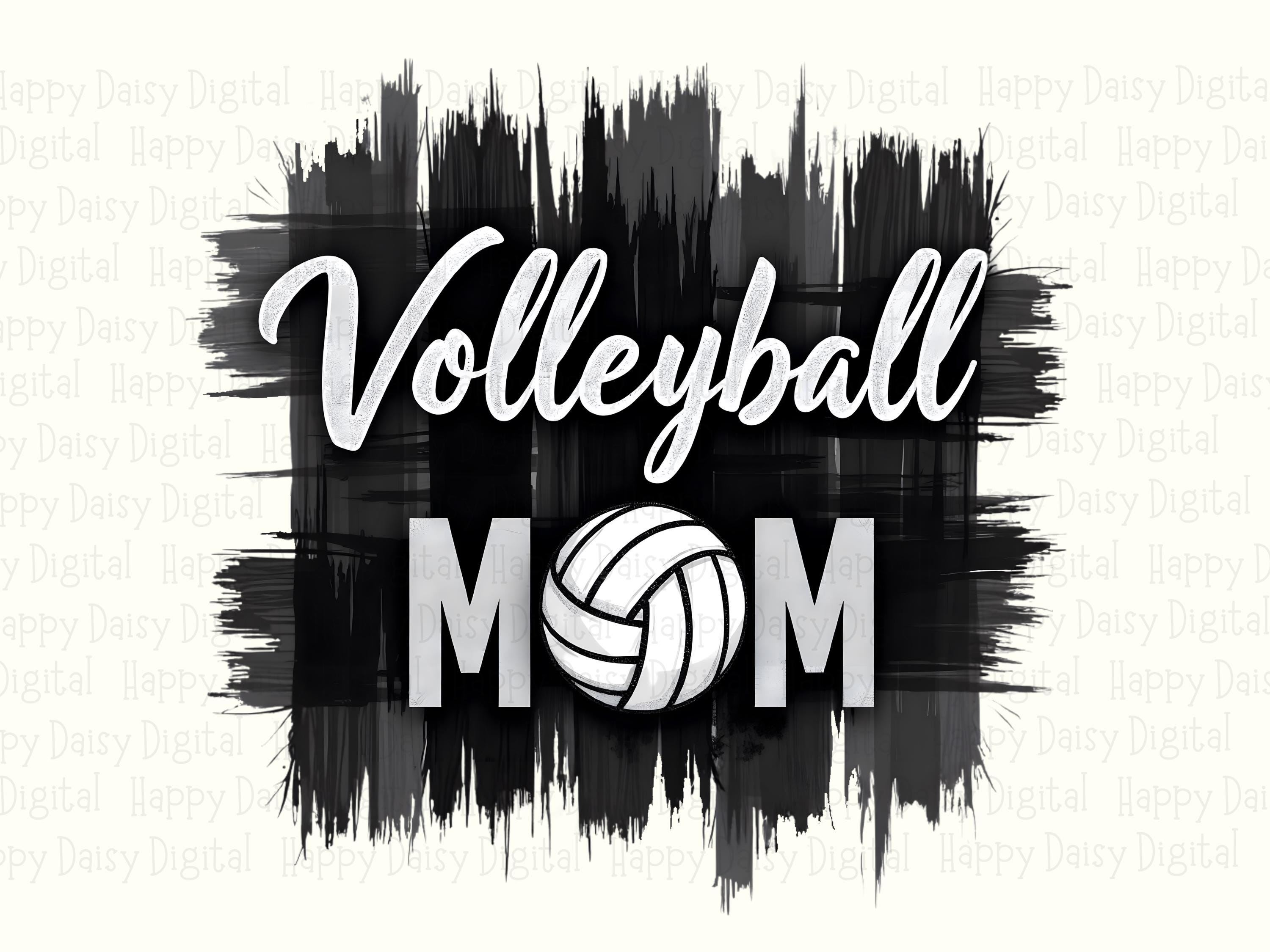 Volleyball Mom PNG Volleyball Mom Brush Design Script Text Design Commercial Use POD - Image 2