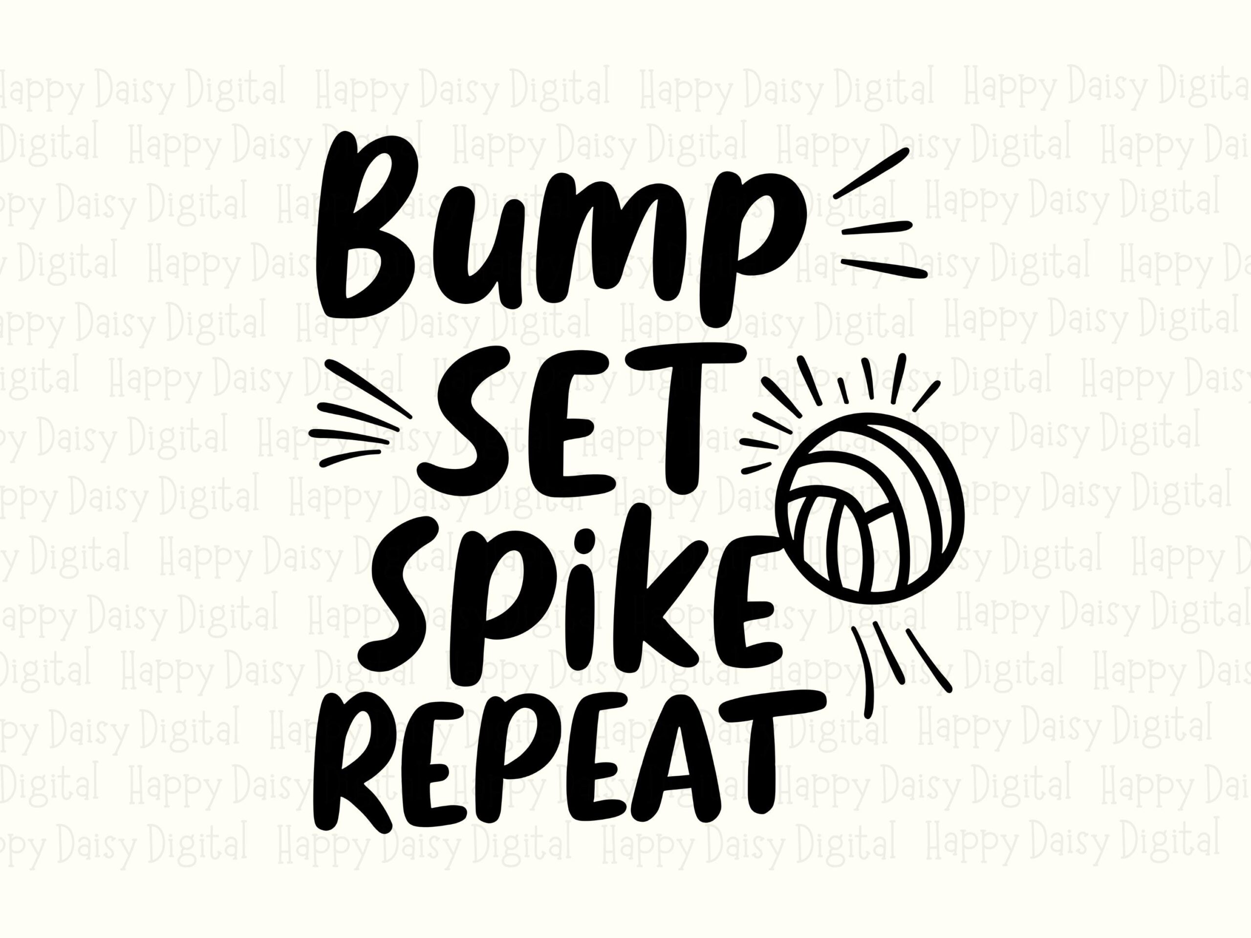Bump Set Spike Repeat SVG PNG Bump Set Spike Repeat Arched Text Design Cricut Silhouette Canva Commercial Use POD - Image 2