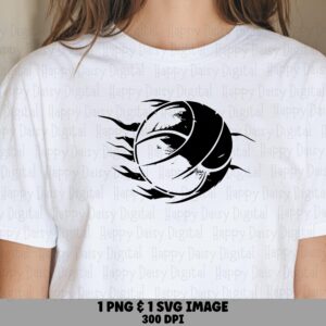 Volleyball SVG PNG Volleyball Flame Design V2 Flame Effect Illustration Cricut Silhouette Canva Commercial Use POD