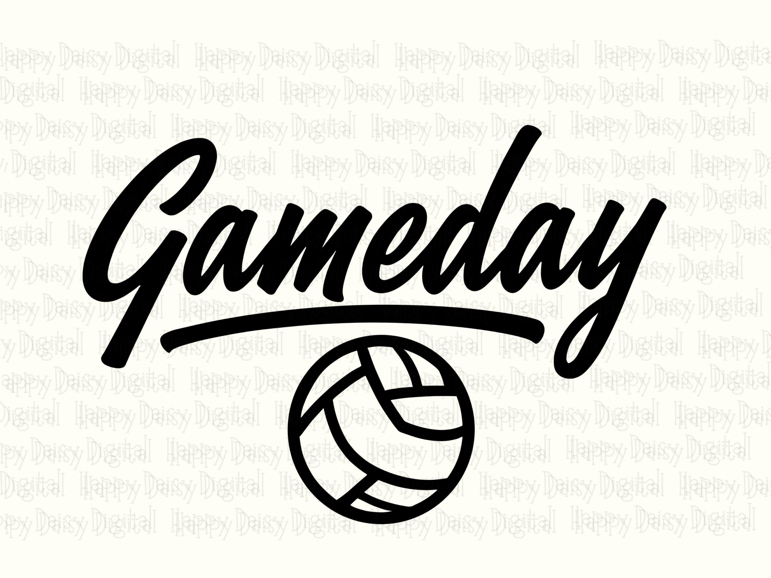 Gameday SVG PNG Gameday Script Design Volleyball Icon Design Cricut Silhouette Canva Commercial Use POD - Image 2