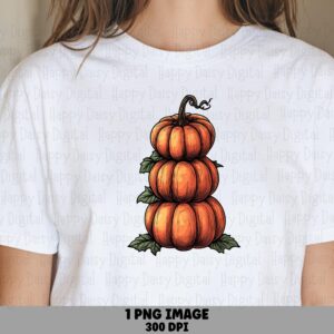 Stacked Pumpkins PNG Stacked Pumpkins Design Watercolor Illustration Sublimation Design Commercial Use POD