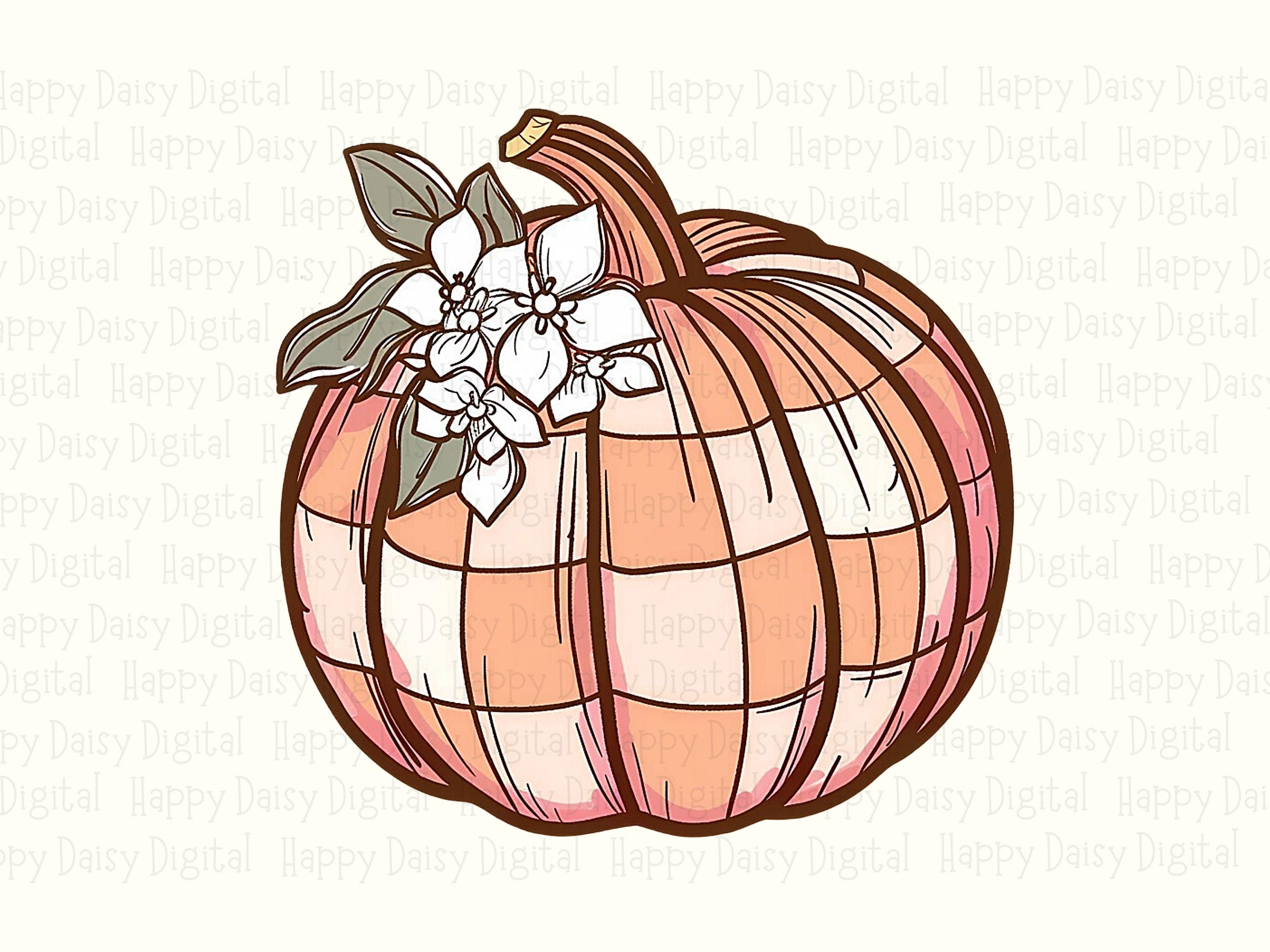 Plaid Pumpkin PNG Plaid Pumpkin Design Pink Plaid Texture Sublimation Design Commercial Use POD - Image 2