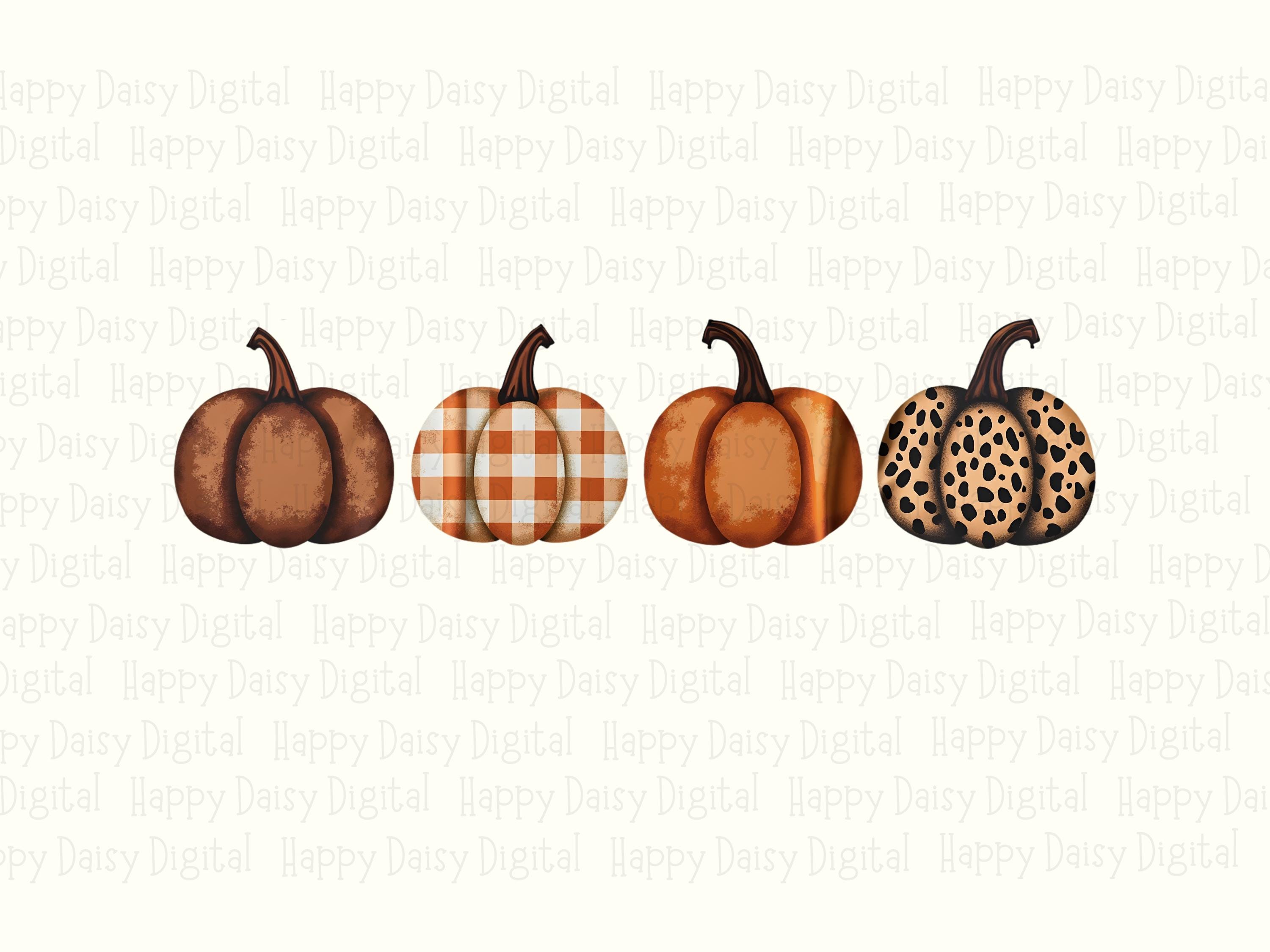 Plaid Pumpkin Row PNG Plaid Pumpkin Row Fall Illustration Sublimation Design Commercial Use POD - Image 2