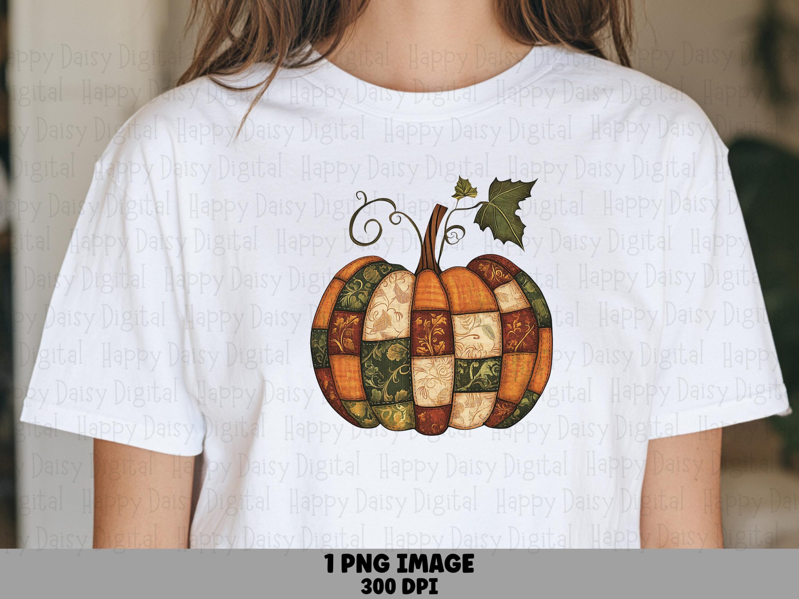 Patchwork Pumpkin PNG Patchwork Pumpkin Design Textured Illustration Sublimation Design Commercial Use POD