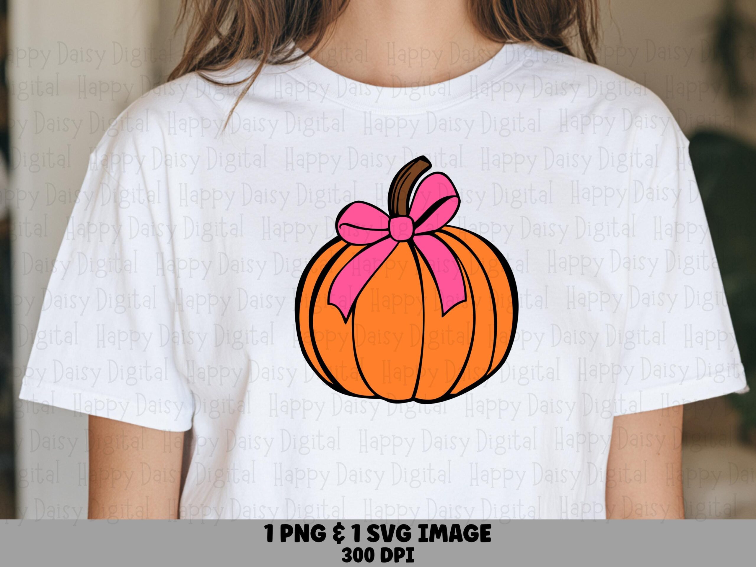 Pumpkin With Bow SVG PNG Pumpkin Bow Design Fall Illustration Cricut Silhouette Canva Commercial Use POD