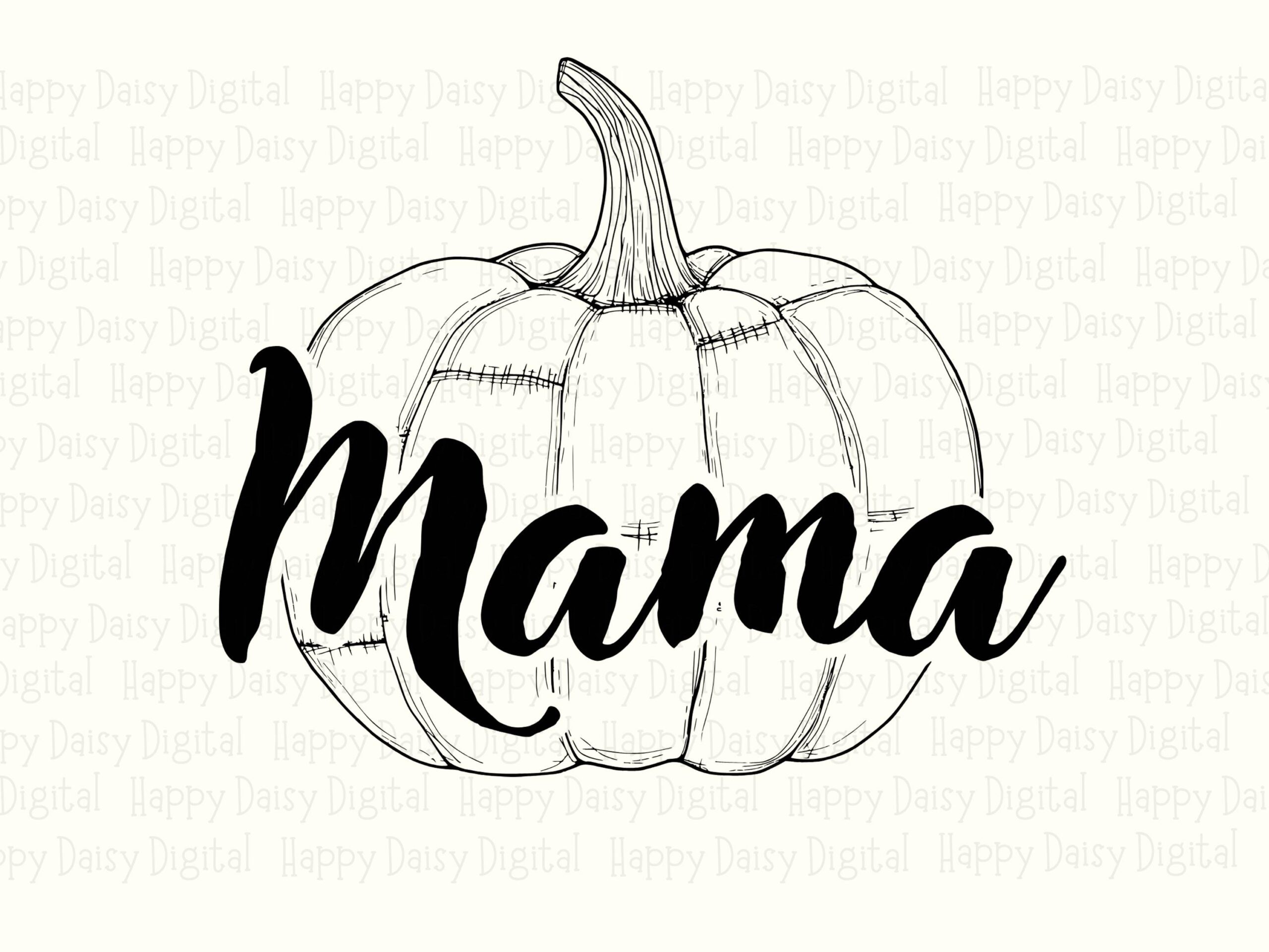Mama Pumpkin SVG PNG Mama Pumpkin Design Script Text Cricut Silhouette Canva Commercial Use POD - Image 2