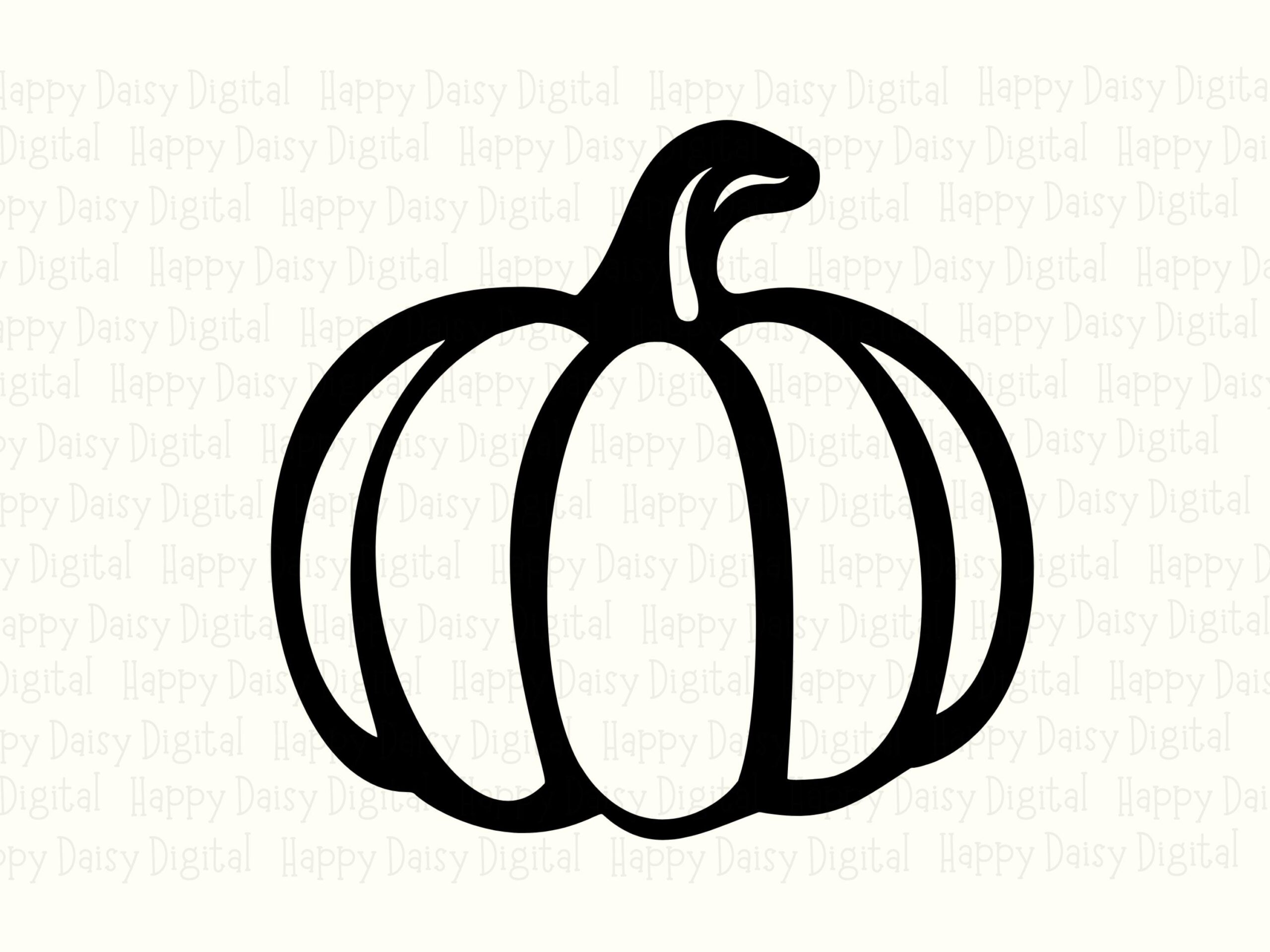 Pumpkin Outline SVG PNG Pumpkin Outline Design Minimalist Line Art Cricut Silhouette Canva Commercial Use POD - Image 2