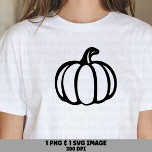 Pumpkin Outline SVG PNG Pumpkin Outline Design Minimalist Line Art Cricut Silhouette Canva Commercial Use POD