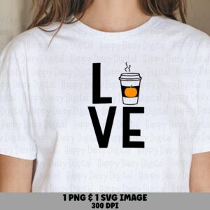 Love Coffee Cup SVG PNG Love Coffee Design Coffee Cup Icon Cricut Silhouette Canva Commercial Use POD