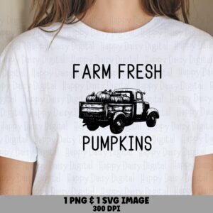Farm Fresh Pumpkins SVG PNG Farm Fresh Pumpkins Vintage Truck Design Cricut Silhouette Canva Commercial Use POD