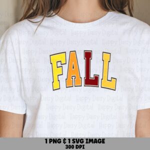 Fall SVG PNG Fall Bold Text Colorful Block Design Cricut Silhouette Canva Commercial Use POD