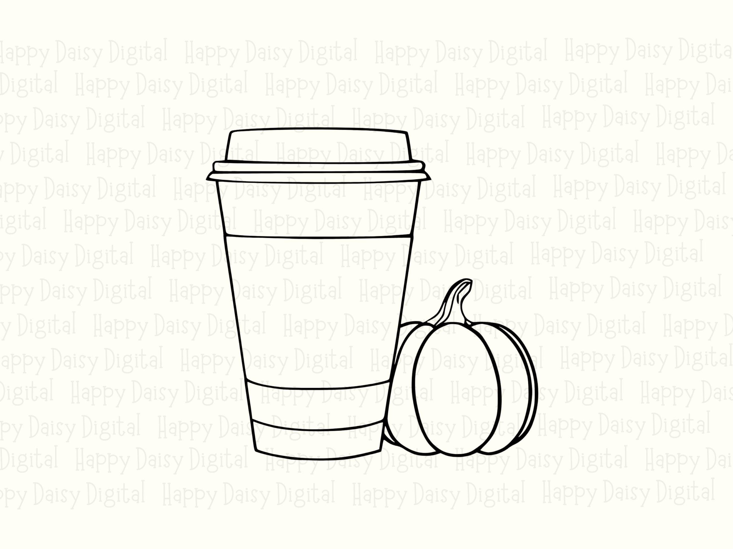 Coffee And Pumpkin Icons SVG PNG Coffee Pumpkin Icons Minimalist Line Art Cricut Silhouette Canva Commercial Use POD - Image 2