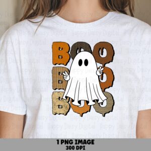 Boos PNG Boos Ghost Design Patterned Text Sublimation Design Commercial Use POD