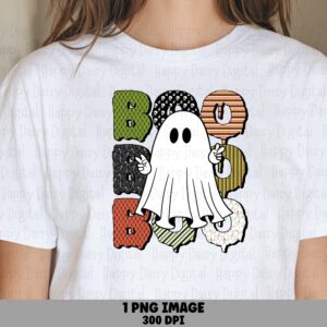 Boo PNG Boo Ghost Design Patterned Text Sublimation Design Commercial Use POD