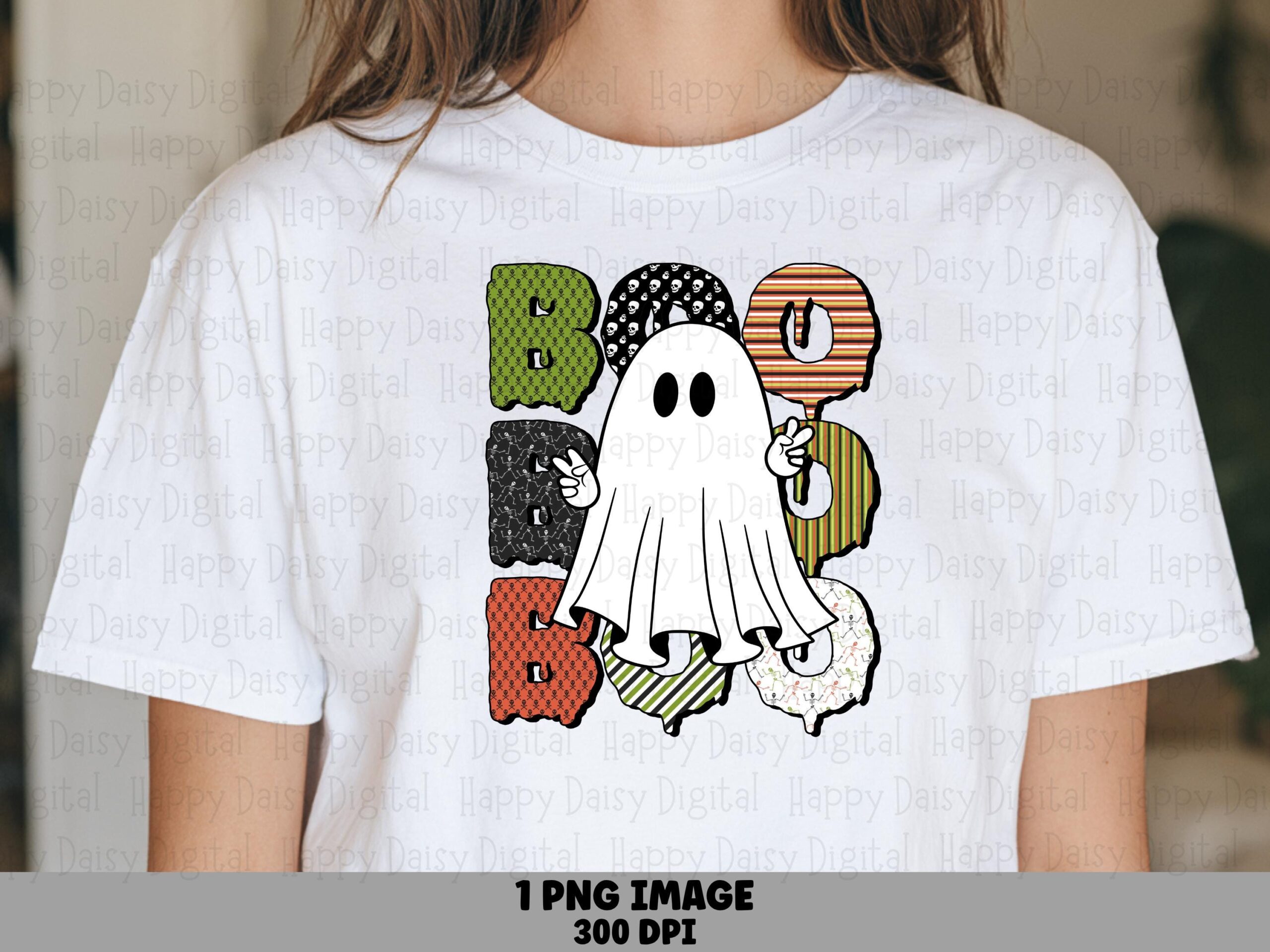 Boo PNG Boo Ghost Design Patterned Text Sublimation Design Commercial Use POD