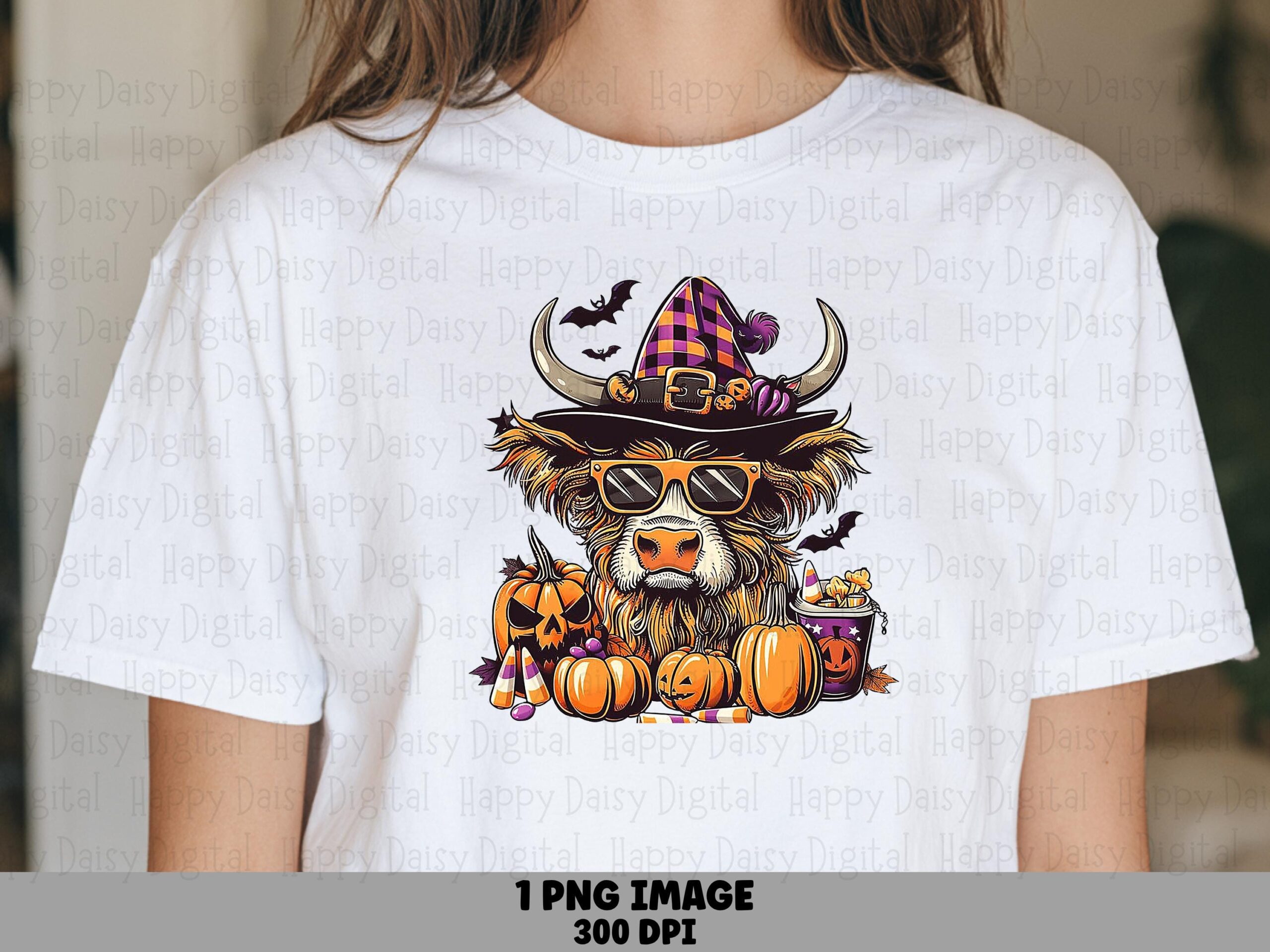 Highland Cow Pumpkin PNG Highland Cow Pumpkin Plaid Bandana Design Sublimation Design Commercial Use POD