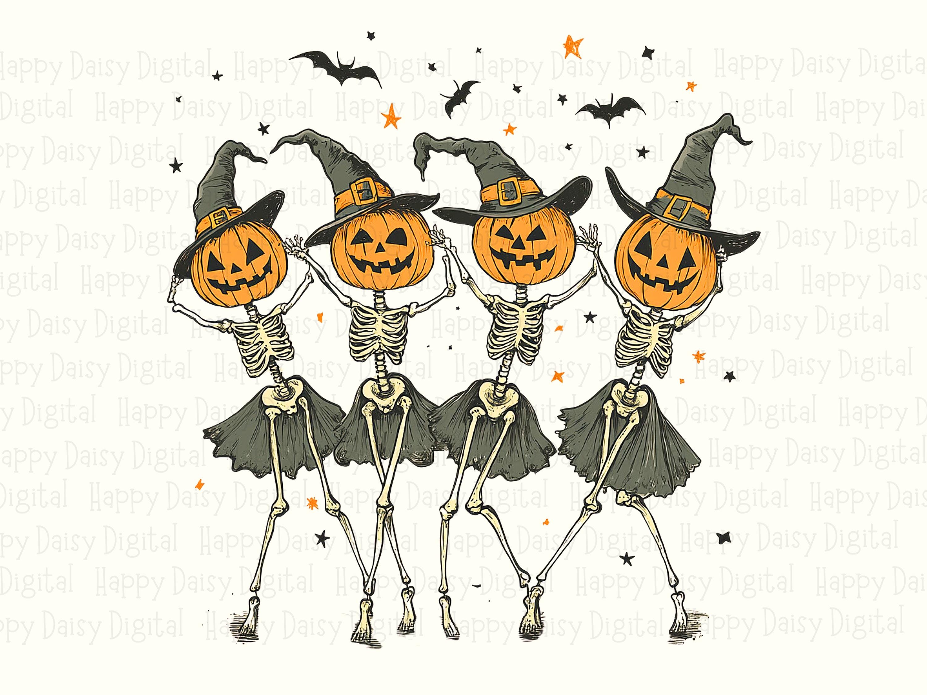 Trick Or Treat Dancers PNG Dancing Halloween Characters Trick Or Treat Design Sublimation Design Commercial Use POD - Image 2