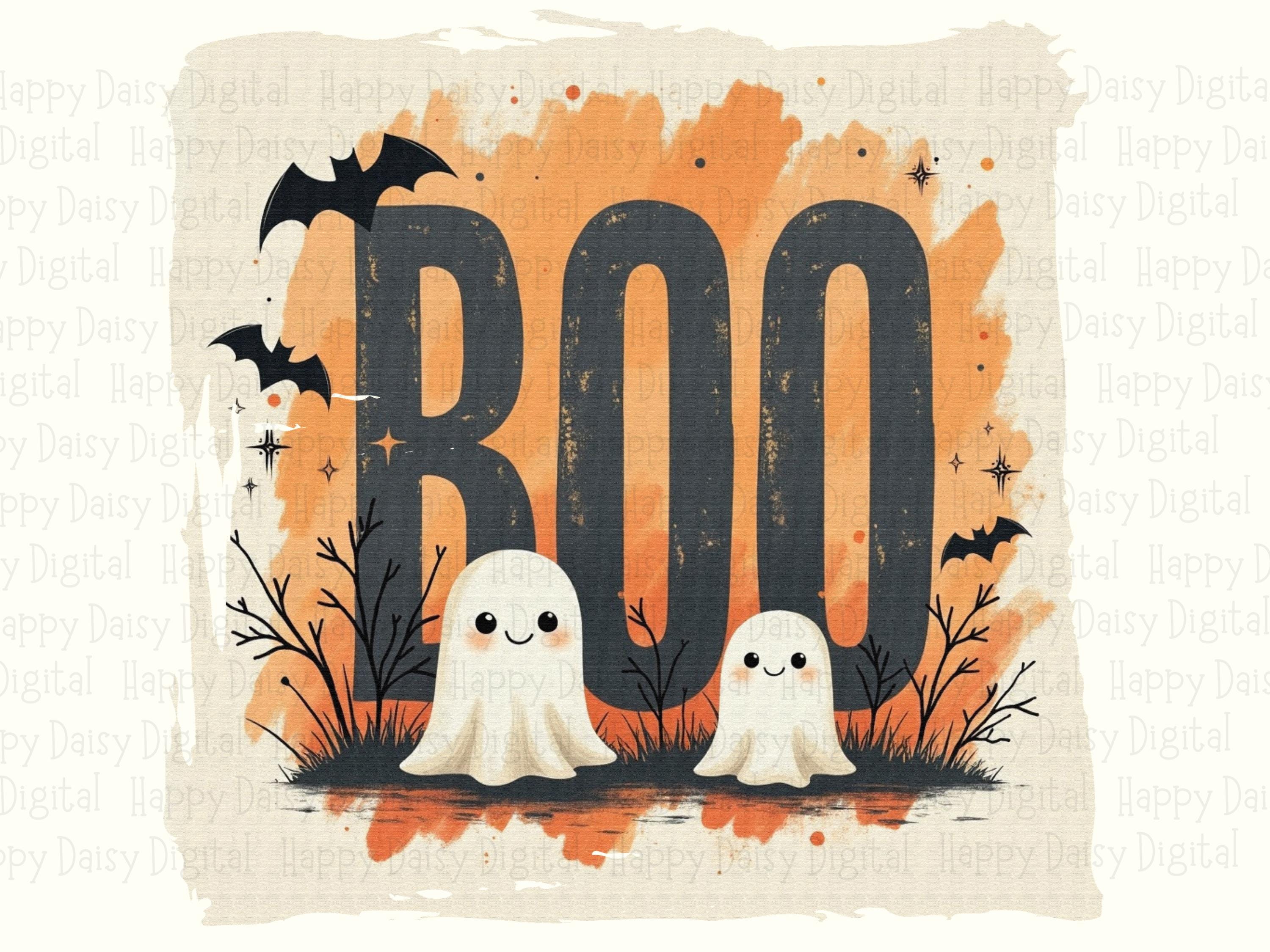 Boo PNG Boo Striped Design Bold Text Design Sublimation Design Commercial Use POD - Image 2