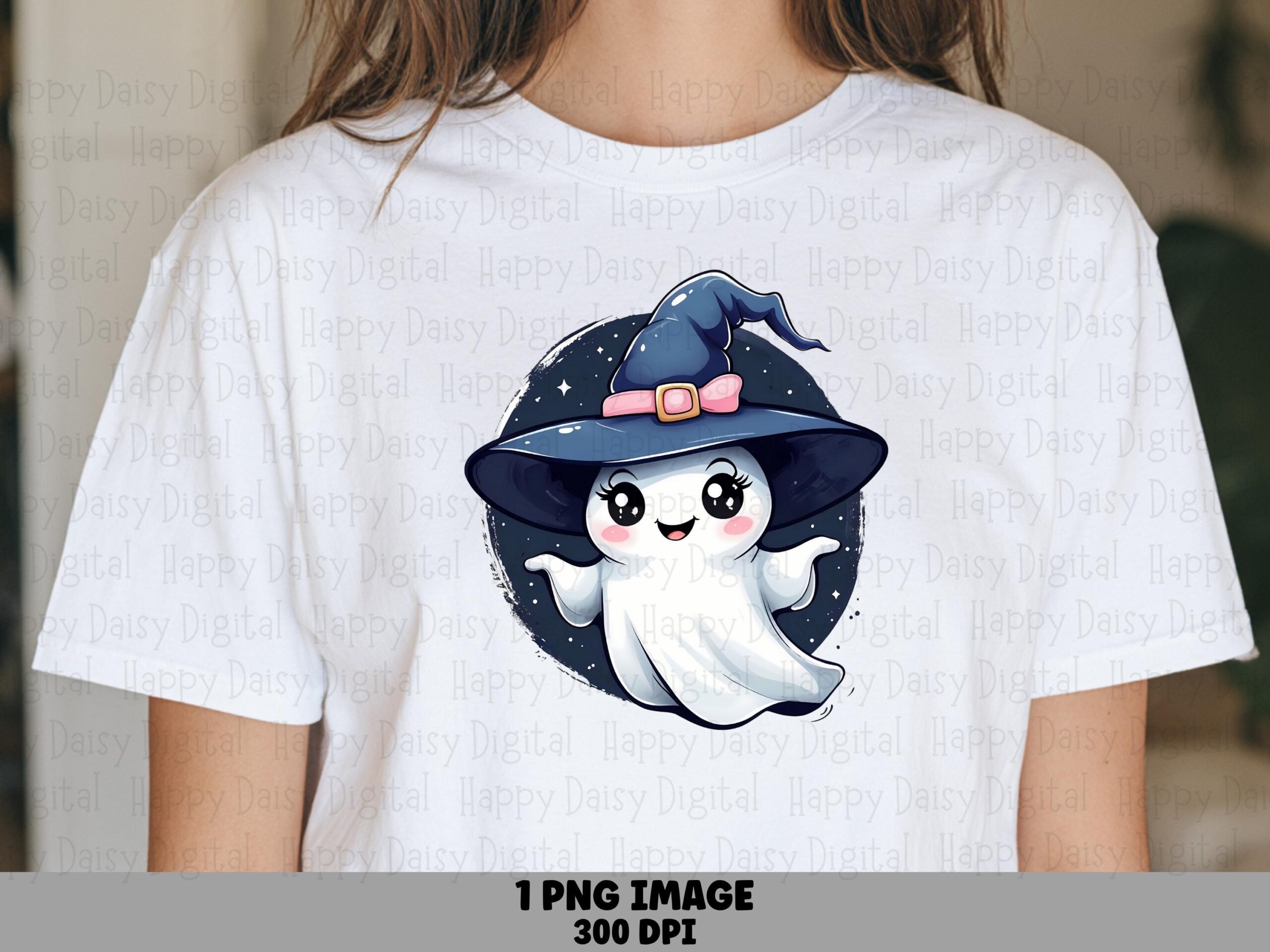 Gost Witch PNG Witch Ghost Cute Character Illustration Sublimation Design Commercial Use POD