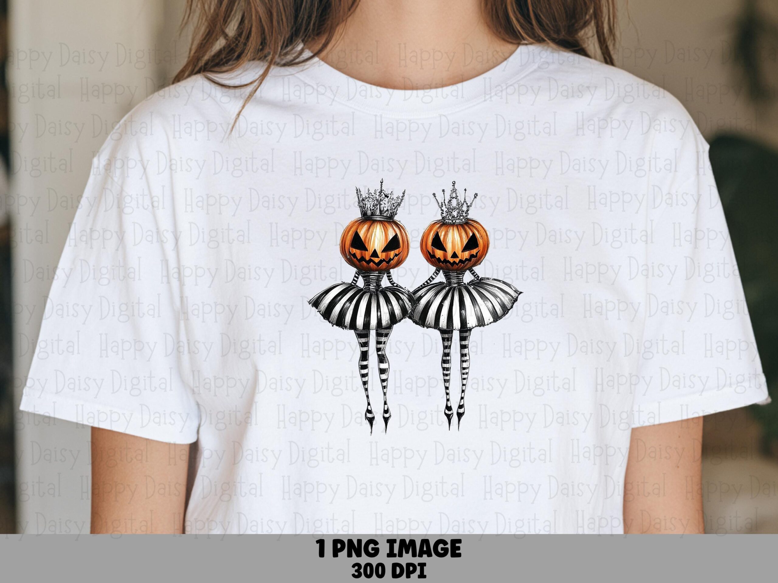 Twin Pumpkin Dancerss PNG Twin Pumpkin Queens Illustration Sublimation Design Commercial Use POD