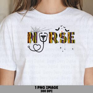 Nurse PNG Nurse Pumpkin Design Stethoscope Accent Sublimation Design Commercial Use POD