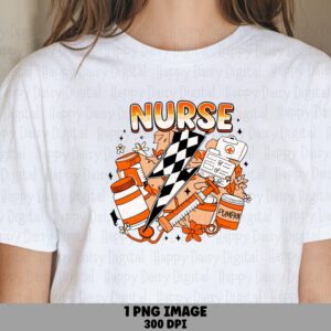 Nurse PNG Nurse Checkered Design Stethoscope Accent Sublimation Design Commercial Use POD