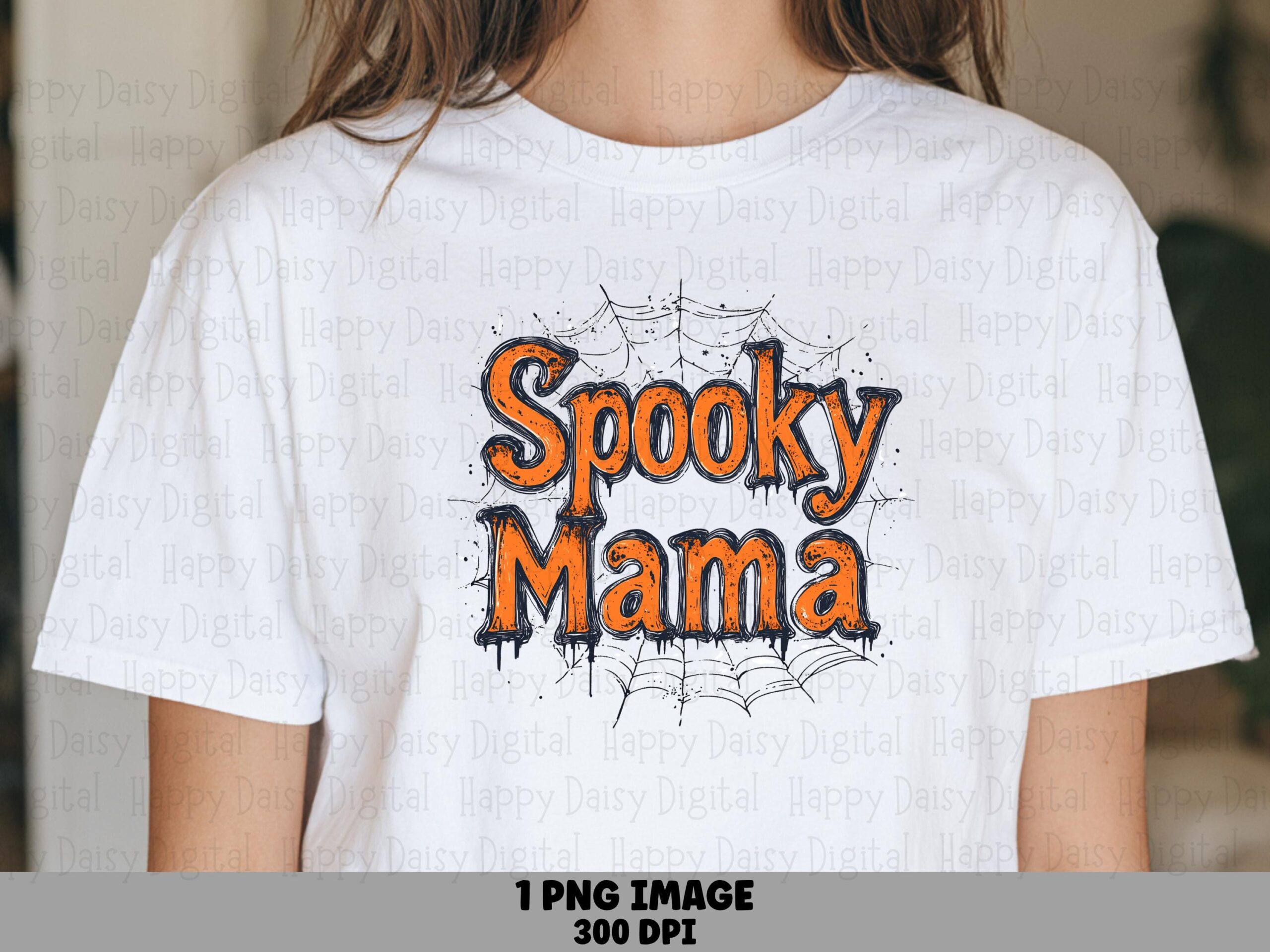 Spooky Mama PNG Spooky Mama Script Design Orange Script Text Sublimation Design Commercial Use POD