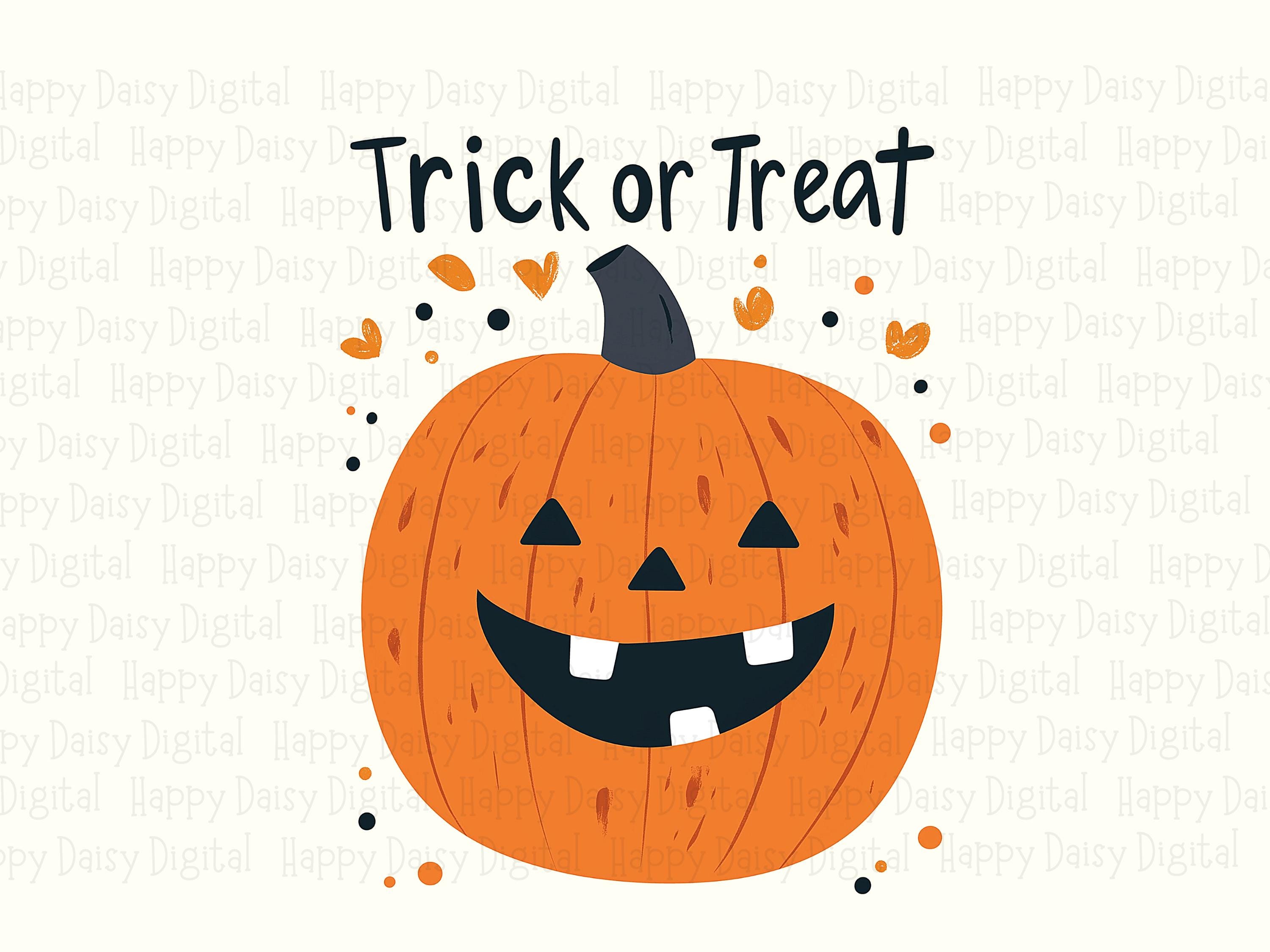 Trick Or Treat PNG Trick Or Treat Badge Pumpkin Badge Design Sublimation Design Commercial Use POD - Image 2