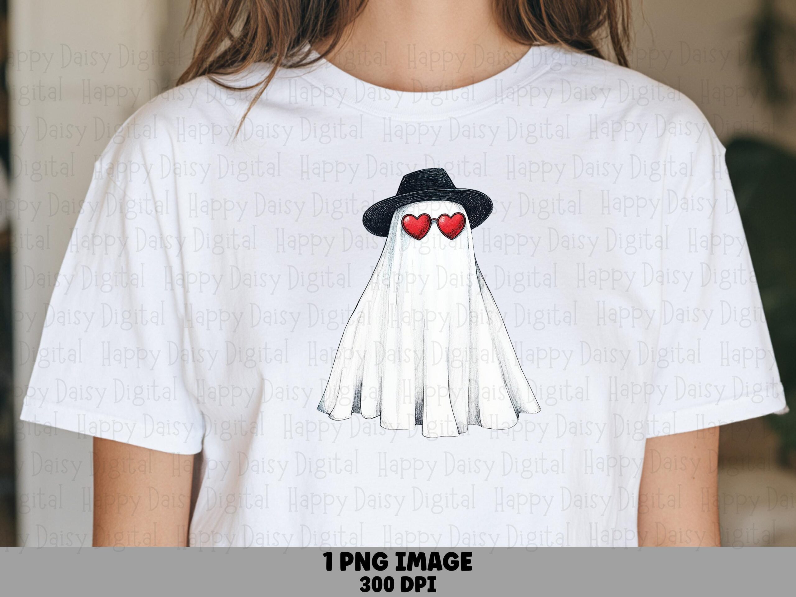 Ghost With Hat And Sunglasses PNG Cool Ghost Design Hat Sunglasses Illustration Cricut Silhouette Canva Commercial Use POD