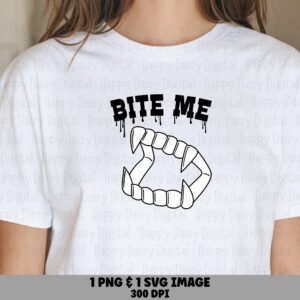 Bite Me SVG PNG Bite Me Design Vampire Teeth Icon Cricut Silhouette Canva Commercial Use POD