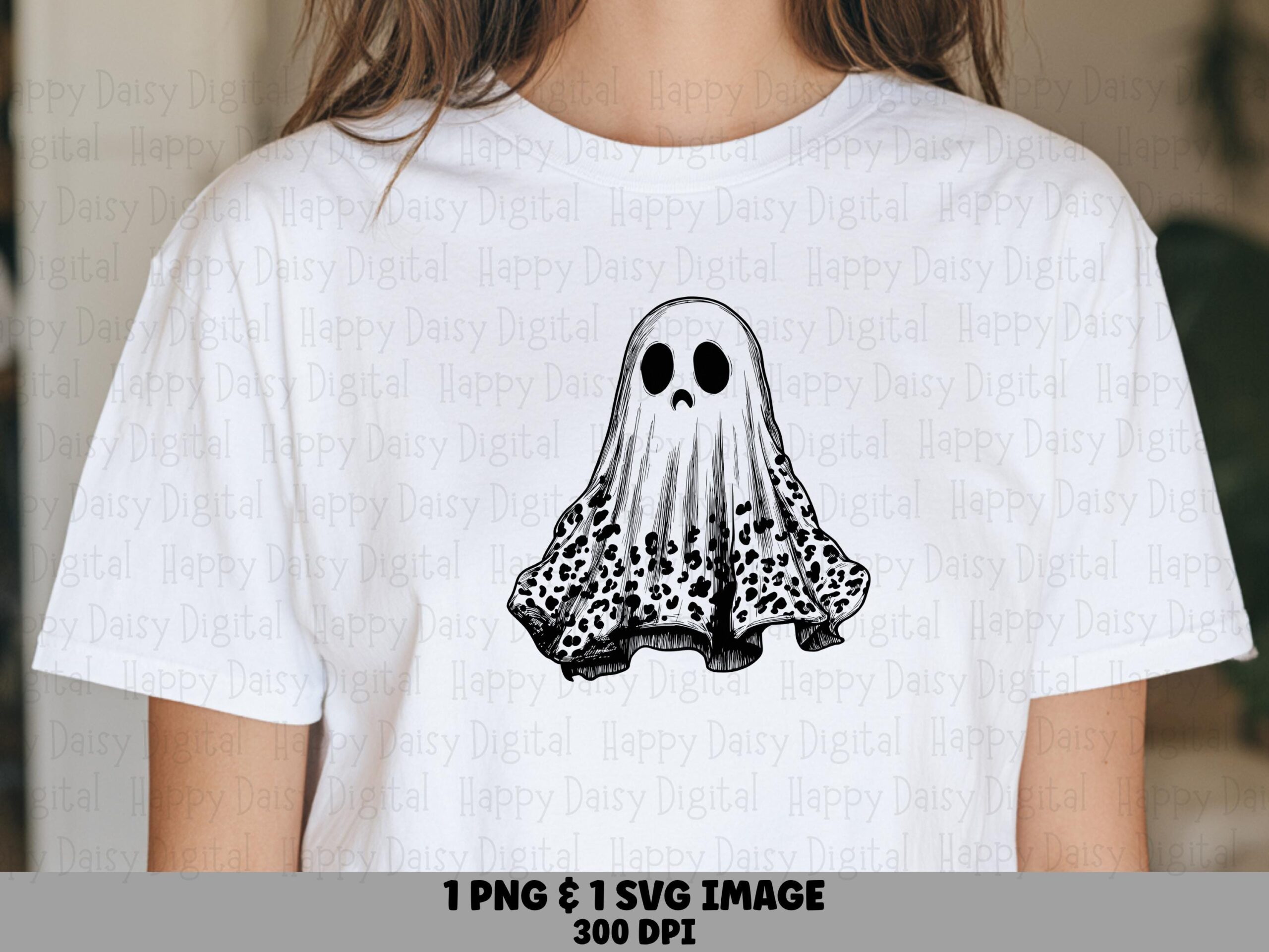 Leopard Print Ghost SVG PNG Leopard Print Ghost Animal Print Design Cricut Silhouette Canva Commercial Use POD