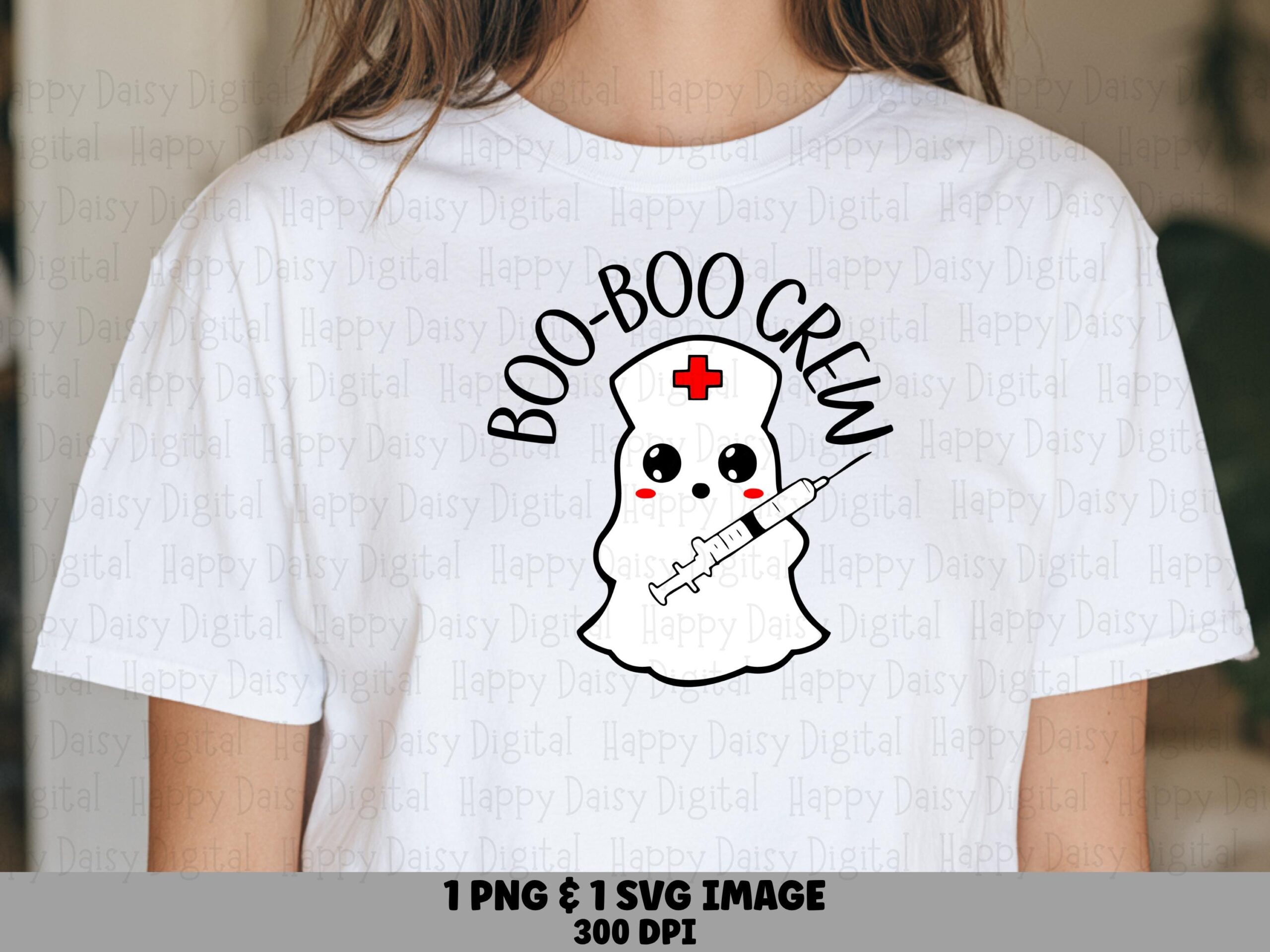 Boo-Boo Crew SVG PNG Boo-Boo Crew Design Nurse Ghost Illustration Cricut Silhouette Canva Commercial Use POD