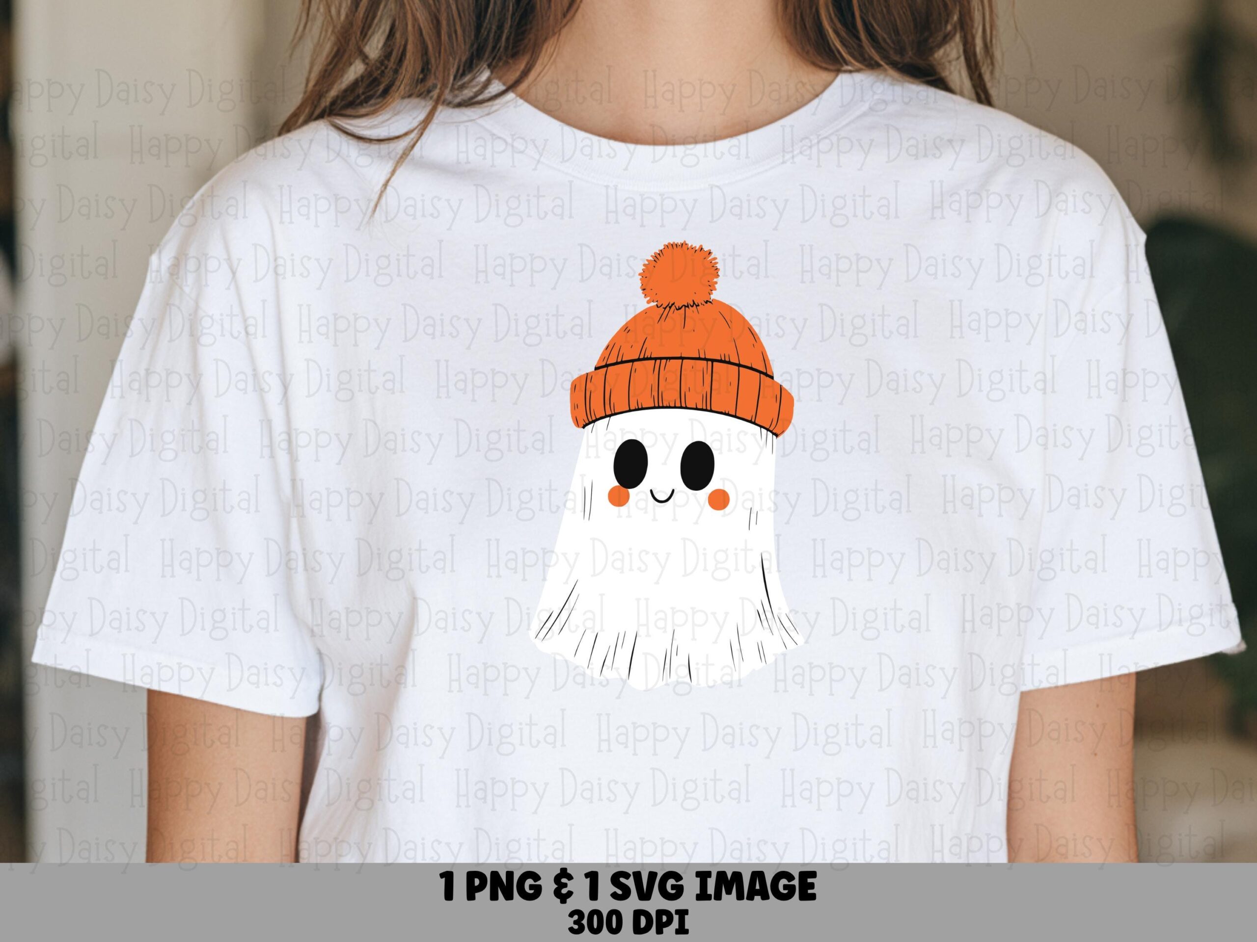 Ghost With Winter Hat SVG PNG Ghost Winter Hat Design Cozy Halloween Design Cricut Silhouette Canva Commercial Use POD