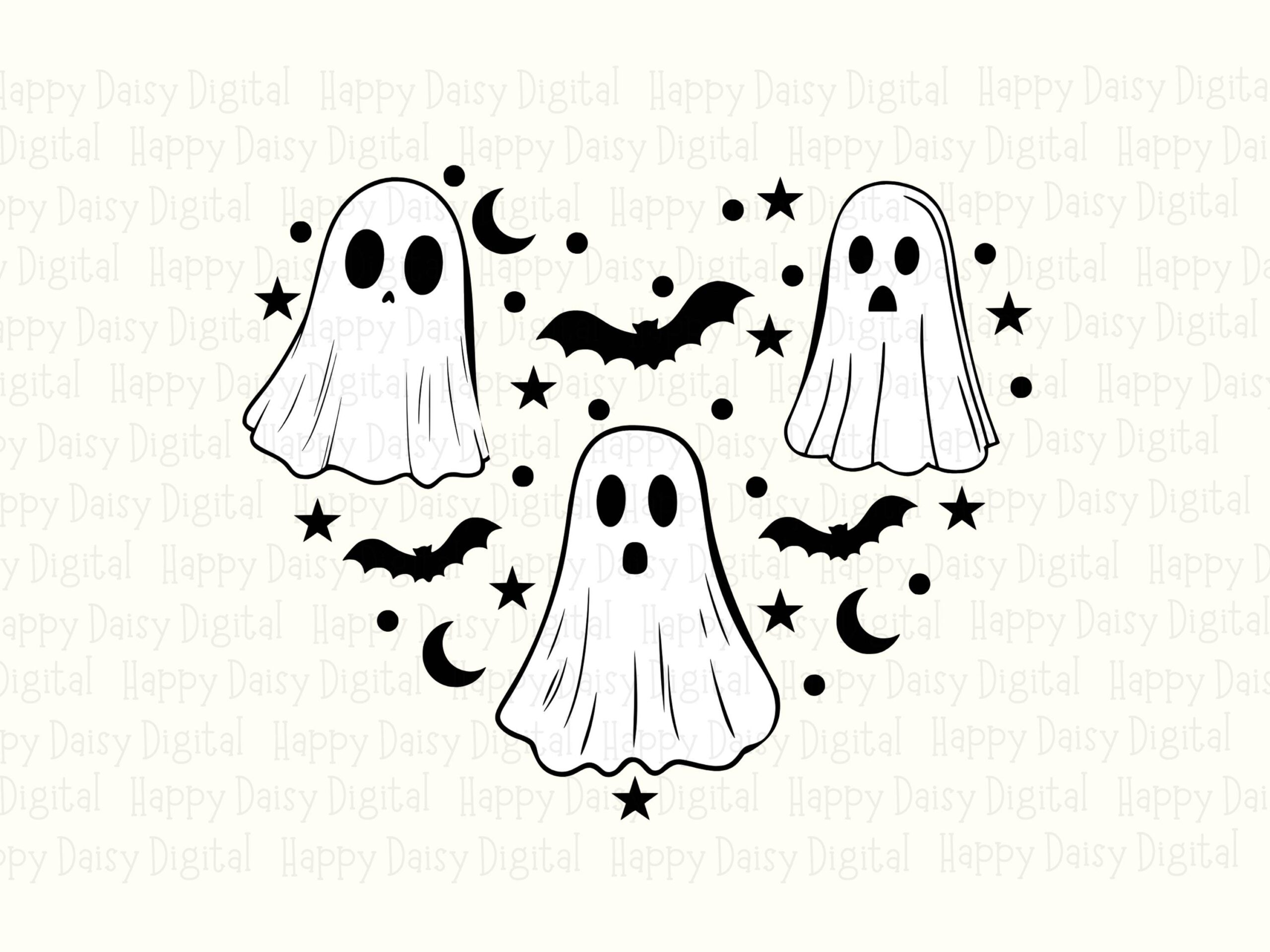 Ghost Heart Pattern SVG PNG Ghost Heart Pattern Repeating Pattern Design Cricut Silhouette Canva Commercial Use POD - Image 2