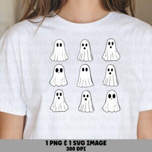 Ghost SVG PNG Ghost Line Art Simple Illustration Cricut Silhouette Canva Commercial Use POD