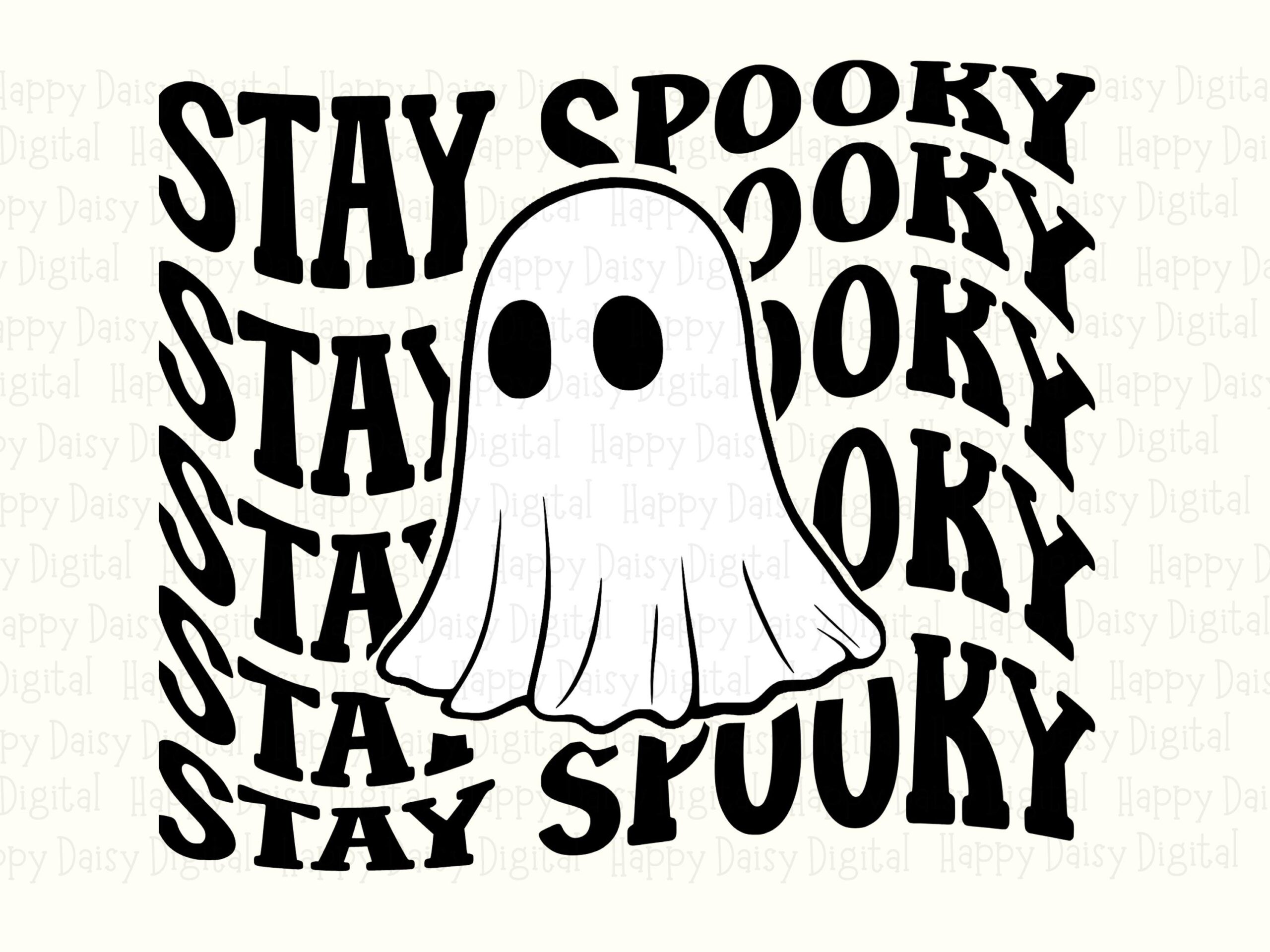 Stay Spooky SVG PNG Stay Spooky Design Stacked Text Pattern Cricut Silhouette Canva Commercial Use POD - Image 2