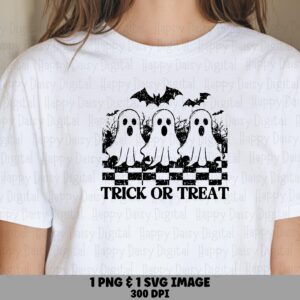Trick Or Treat SVG PNG Trick Or Treat Skeletons Bat Accent Design Cricut Silhouette Canva Commercial Use POD