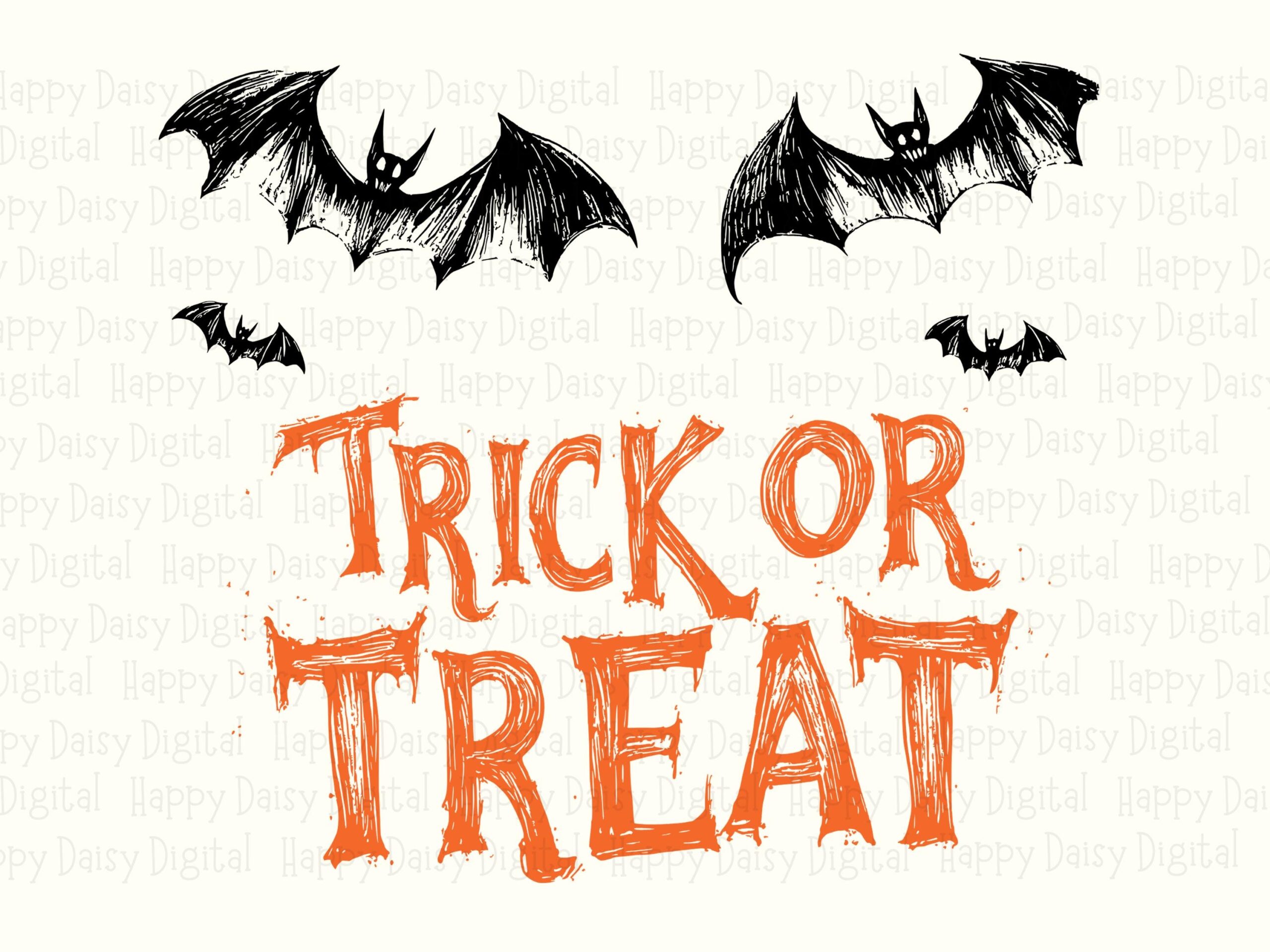 Trick Or Treat SVG PNG Trick Or Treat Design Bat Accent Design Cricut Silhouette Canva Commercial Use POD - Image 2