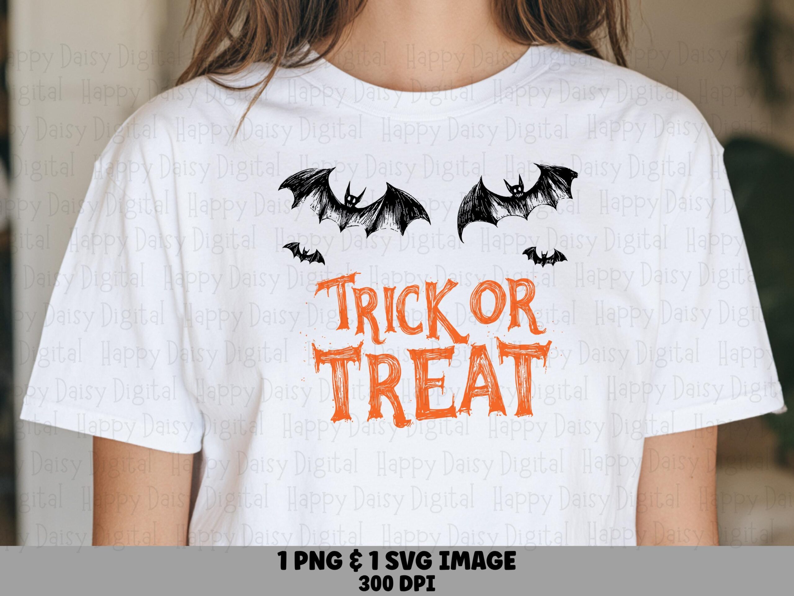 Trick Or Treat SVG PNG Trick Or Treat Design Bat Accent Design Cricut Silhouette Canva Commercial Use POD