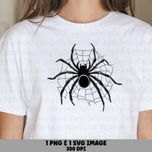 Spider Web SVG PNG Spider Web Design Line Art Illustration Cricut Silhouette Canva Commercial Use POD